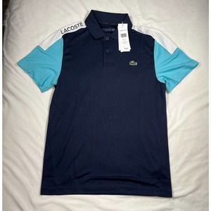 Lacoste Men's Colorblock Regular Fit Polo Shirt Size S Blue Short Sleeve NWT